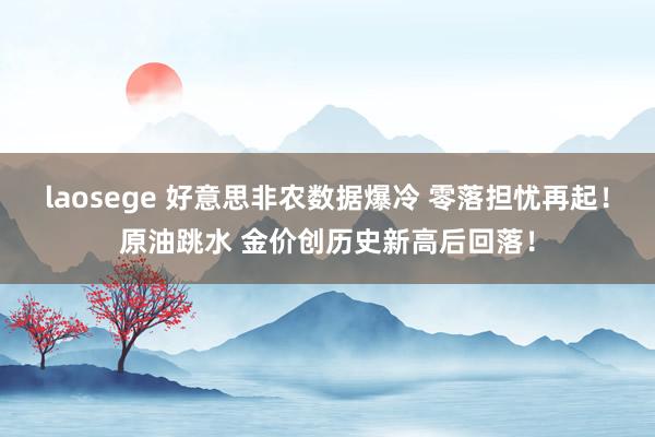 laosege 好意思非农数据爆冷 零落担忧再起！原油跳水 金价创历史新高后回落！