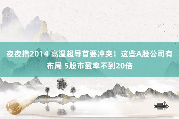 夜夜撸2014 高温超导首要冲突！这些A股公司有布局 5股市盈率不到20倍